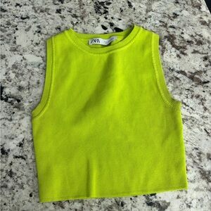 Zara Vibrant Lime Green Knit Tank